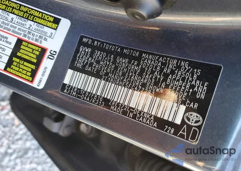 2015 Toyota Corolla L z USA, uszkodzony, nr VIN 2T1BURHE5FC477281